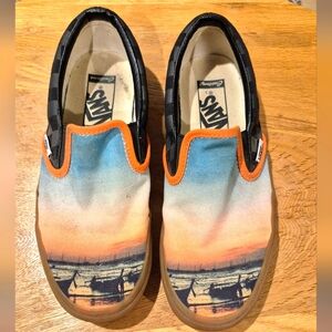 Vans Ladies 7 Classic Slip-on Custom Sunset